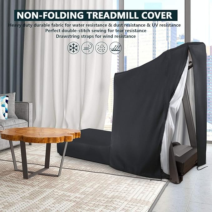 Treadmill Cover for Non-Folding Home Treadmill with Zipper and Drawstring