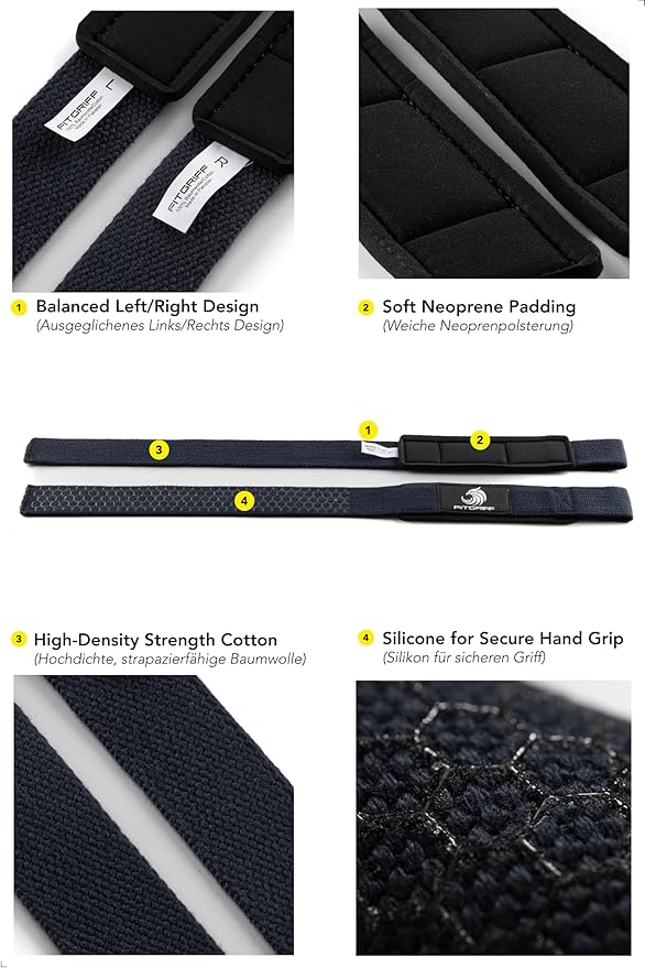 Fitgriff® Lifting Wrist Straps for Weightlifting