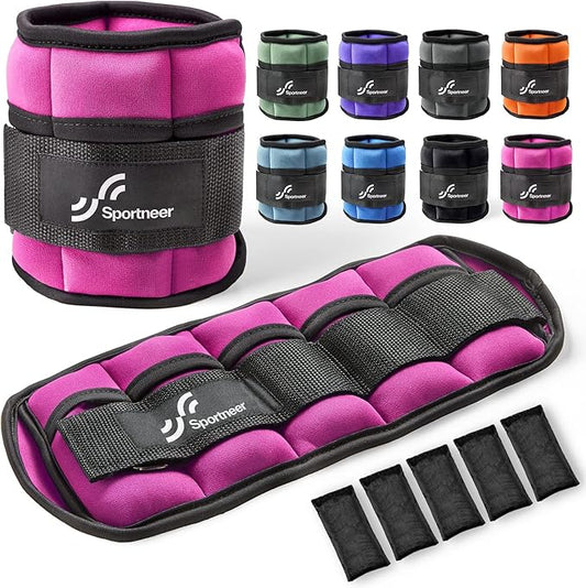 Sportneer Adjustable Ankle Wrist Weights for Men Women Kids 2 lbs 1 Pair 4 lbs