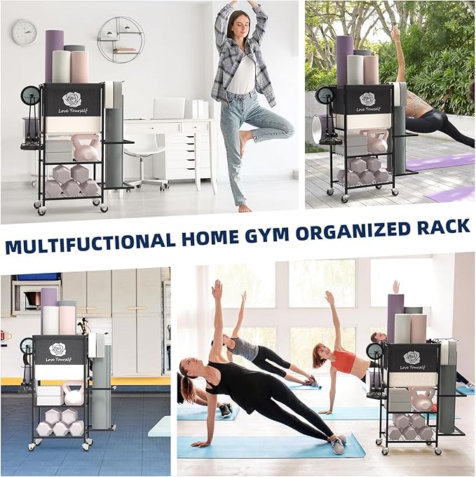 Yoga Mat Storage Rack，Home Gym Storage Rack Gym