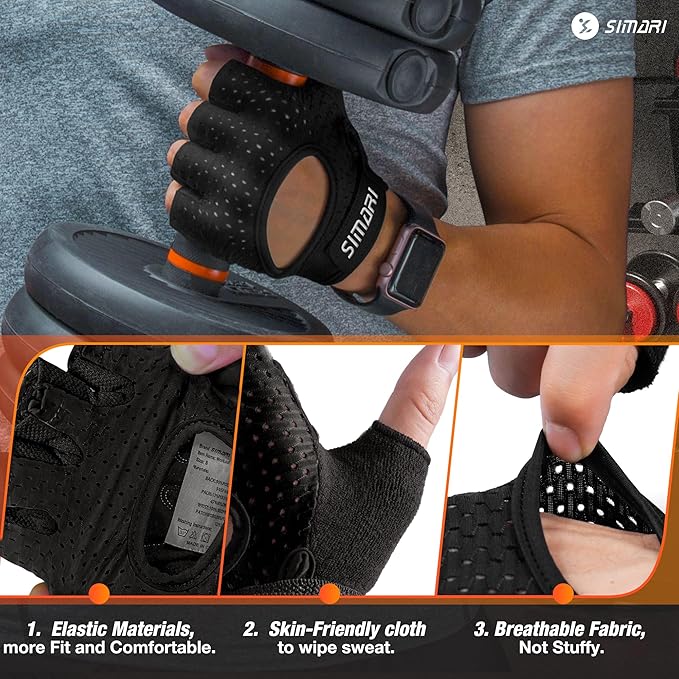 SIMARI Breathable Workout Gloves for Men and Women