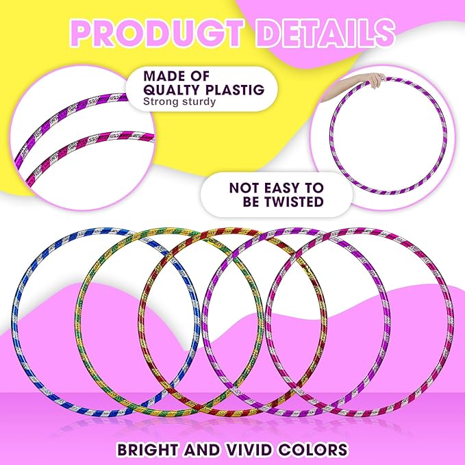 Kathfly Exercise Hoop for Kids Adults Plastic Glitter