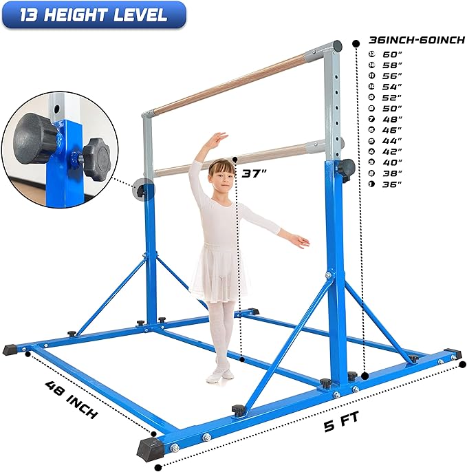 Gymnastic Bar For Kids and Teenage Ages 3-25 5 FT 6 FT 5 FT 6 FT