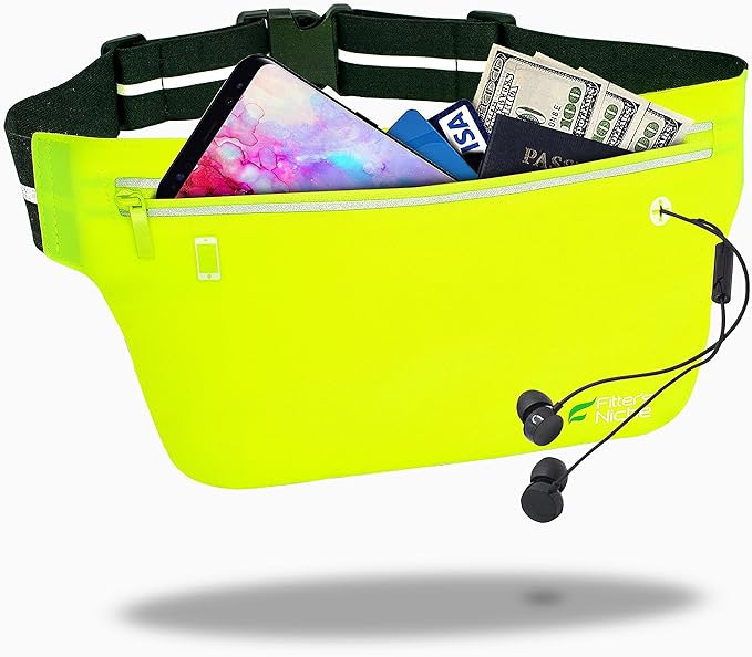 UltraSlim Fanny Waist Pack – Water Resistant Bag 24 to 43inch Waists, 6.7inch –
