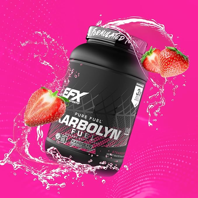EFX Sports Karbolyn Fuel | Fast-Absorbing Carbohydrate Powder | Carb Load, Sustained Energy, Quick Recovery | Stimulant Free | 35 Servings (Strawberry)