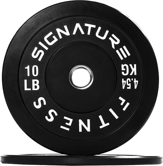 Signature Fitness 2" Olympic Bumper Plate Weight Plates 7FT Olympic