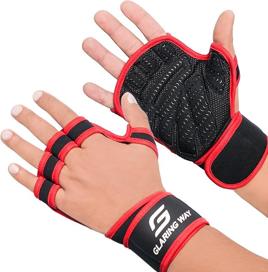 Neoprene Padded Weight Lifting Gloves for Men and Women - Ventilated Wrist Wrap Gloves for Athletes Gym Sessions Cycling Tracking & Sports with Full Palm Protection