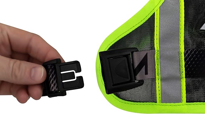 Ultraspire Neon Reflective Unisex Lightweight Vest - Hydratation Not Included, Capacity: 31 c.i. (0.5L) (Black/Lime, Universal Size (26″-48″))