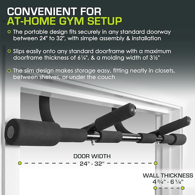 ProsourceFit Foldable Pull Up Bar/Doorway Trainer for Multi Use Fitness & Home Gym Exercise
