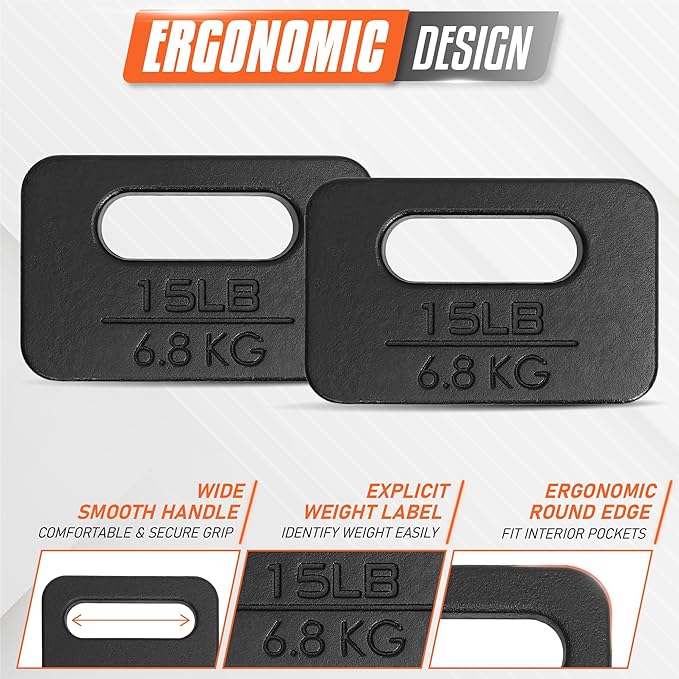 Yes4All Cast Iron Ruck Weight 10LB to 45LB