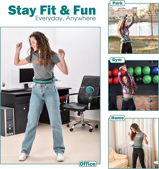 Teal Elite Smart Weighted Hula Hoop for Adults 2 in 1 Abdomen
