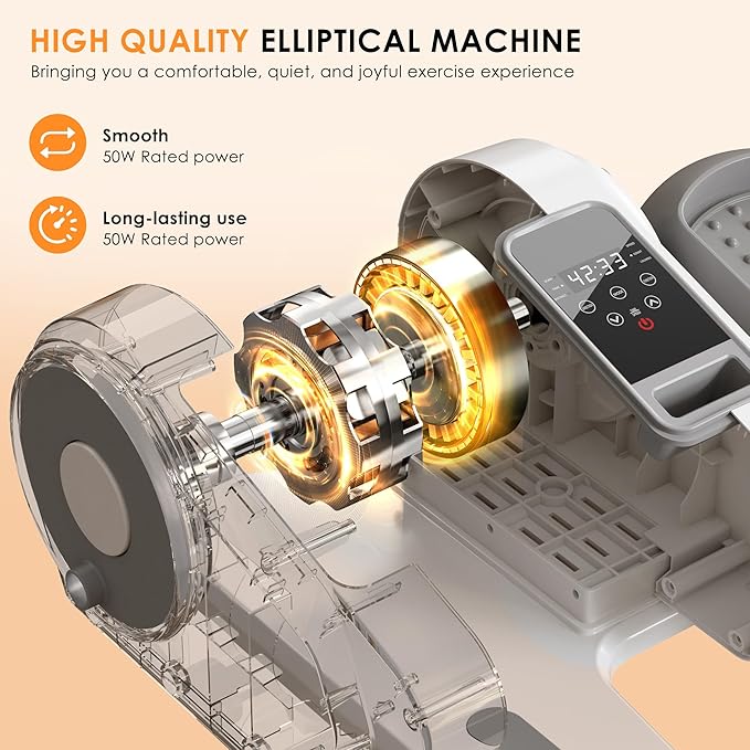 soges Under Desk Elliptical Machine,Seated Pedal Exerciser for Senior,12 Adjustable Speeds Portable bidirectional Ellipse Exerciser,Ellipse Leg Exerciser with Remote Control and Manual Mode