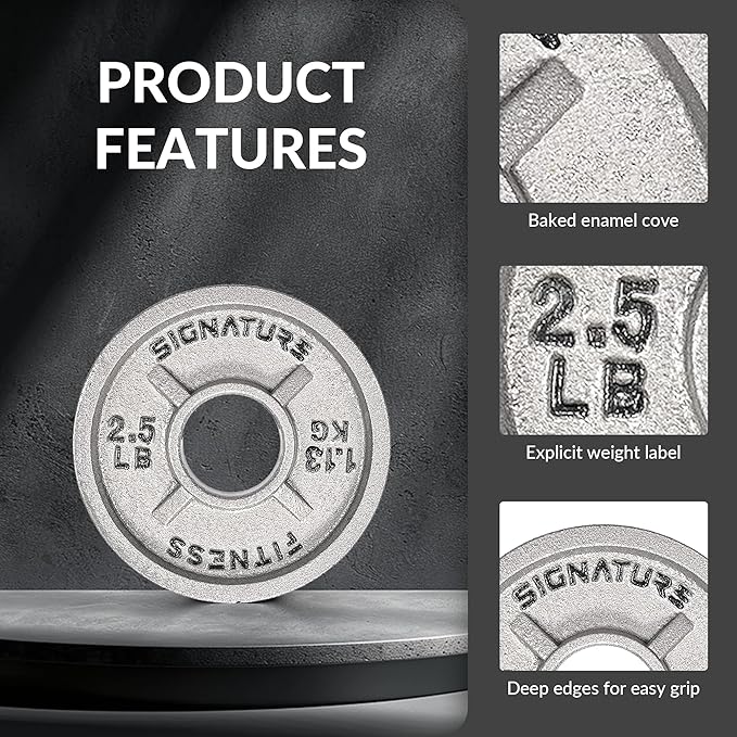 Deep Dish 2-Inch Olympic Cast Iron Weight Plates with E-Coating