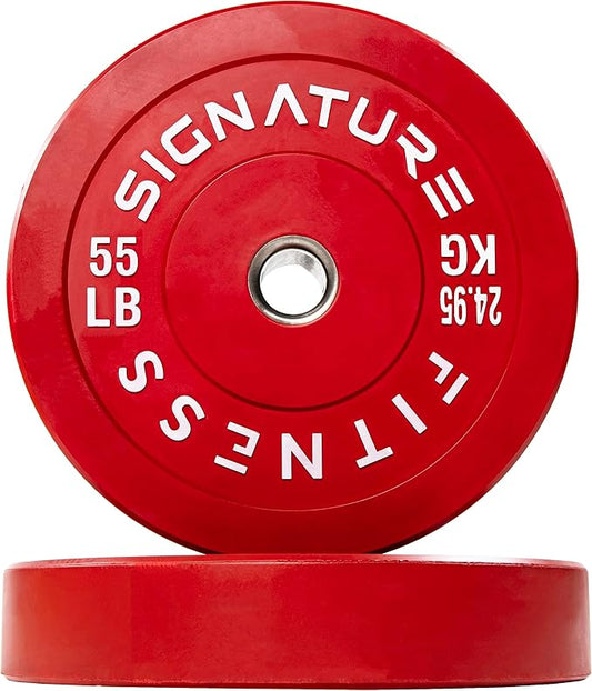Signature Fitness 2" Olympic Bumper Plate Weight Plates 7FT Olympic