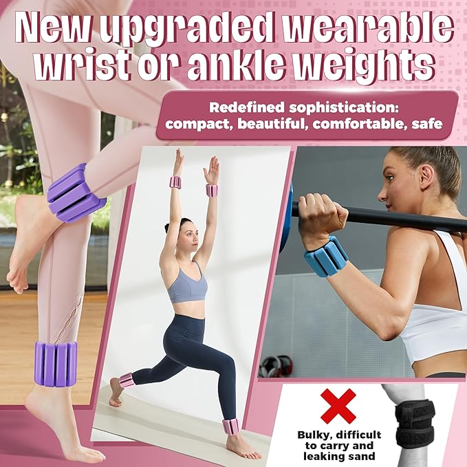 Wearable Wrist & Ankle Weights Set of 2/4