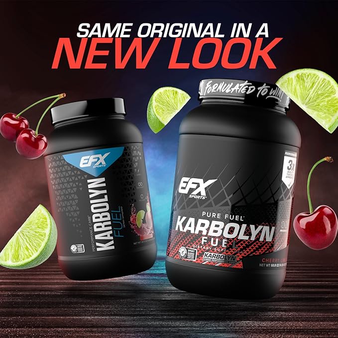 EFX Sports Karbolyn Fuel | Fast-Absorbing Carbohydrate Powder | Carb Load, Sustained Energy, Quick Recovery | Stimulant Free | 37 Servings (Cherry Limeade)
