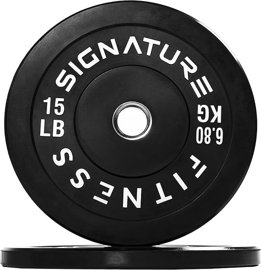 Signature Fitness 2" Olympic Bumper Plate Weight Plates 7FT Olympic