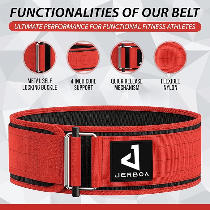 JERBOA Quick Self-Locking Weight Lifting Belts for Men