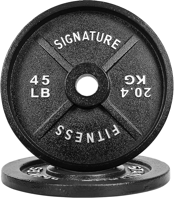 Deep Dish 2-Inch Olympic Cast Iron Weight Plates with E-Coating
