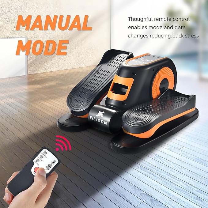 EILISON Under Desk Elliptical Machine, Electric Ellipse Leg Exerciser as Seen on TV with Resistance Band, Quiet Portable Elliptical Machine, Seated Pedal Exerciser with Remote Control