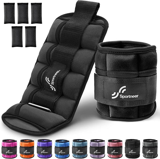 Sportneer Adjustable Ankle Weights for Women and Men 1 Pair 2 3 3 4 4 6 6 7 7 LBS