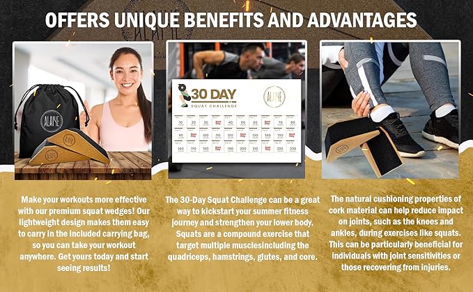Squat Wedge Blocks - Pack of 2 Non-Slip 30 Day