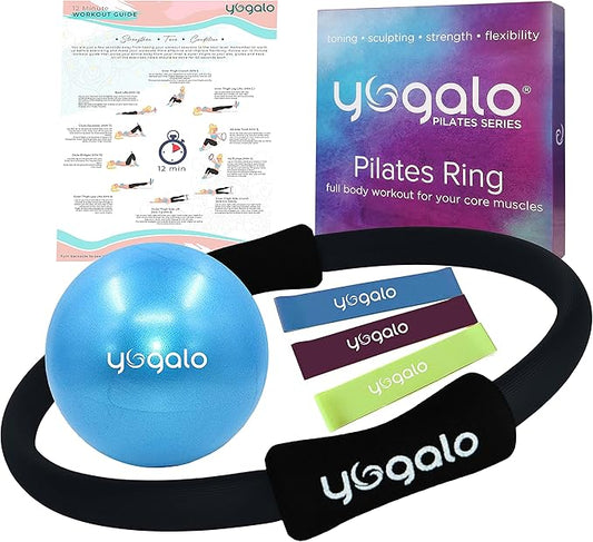 Pilates Ring and Ball Set with 3 Resistance 14 Inch