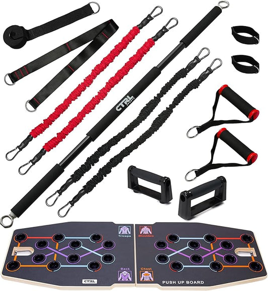 Push Up Board Workout Equipment for Chest Triceps, Back, Arms Muscles, Fitness Portable Pushup Board For Man And Women, Perfect Multi-Functional Push-Up Stand Bar Muscle Building by CTRL Sports