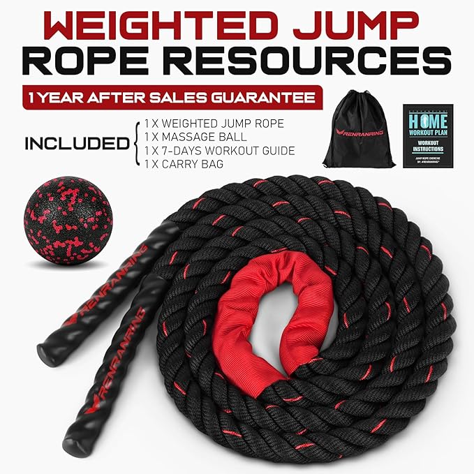 Jump Rope, 3lb 4lb 5lb Weighted Jump Rope 9.8ft Heavy