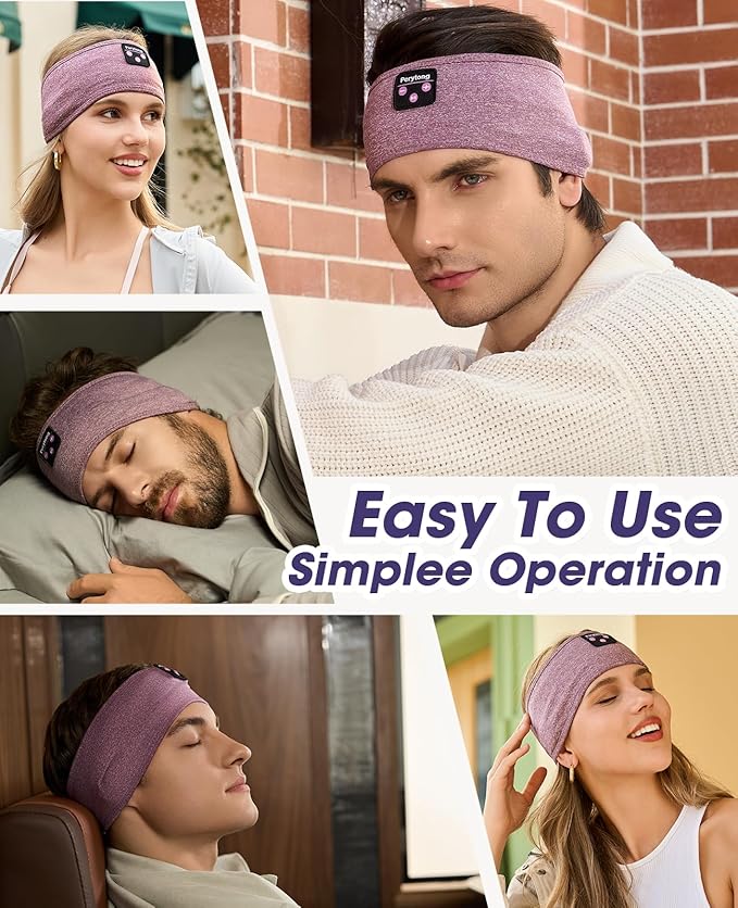 Perytong Sleeping Headphones Bluetooth 5.4 Headband, Wireless Music Sleeping Mask Headphones Earbuds Earphones Sweatproof for Women Mom Sports Workout Running Jogging Yoga Cool Gadgets Unique Gifts