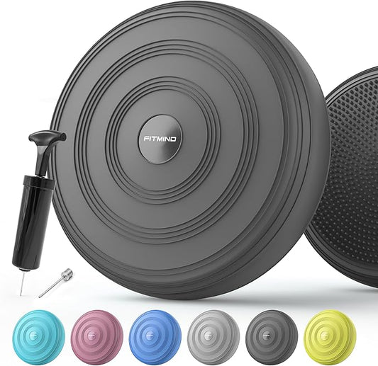 Inflated Wobble Cushion,Dyna Disc,Circular Non-slip Texture for Comfortable Sitting,Wiggle Seat to Improve Posture, Fitness, Stability for Sensory Kids Adults,Balance Seat with Pump for Core Strength