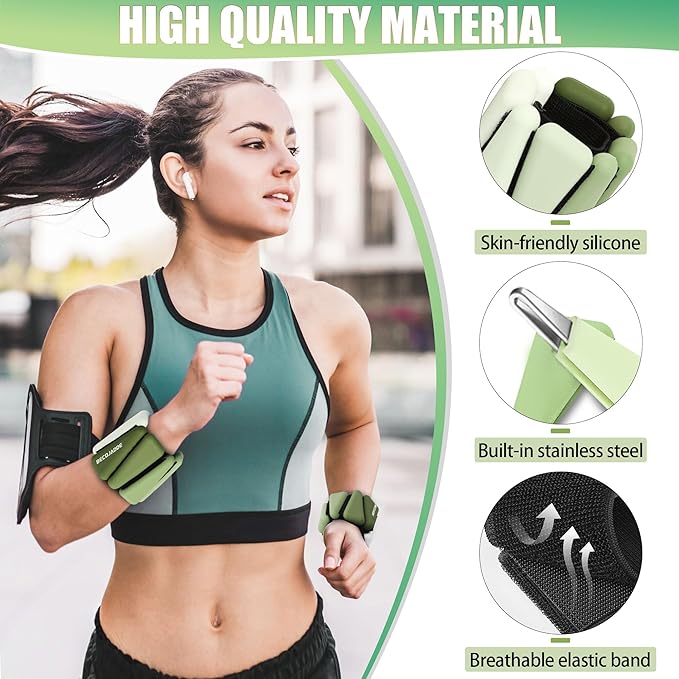 Wrist Weights for Women At Home 1Lb Ankle 2 Adjustable