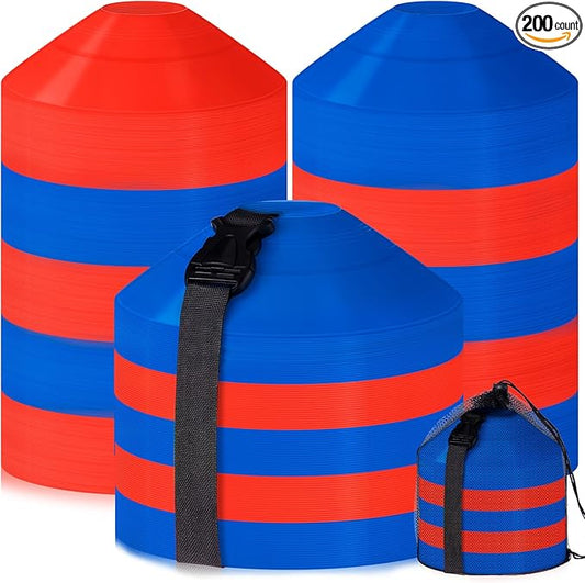 Sratte 200 Pcs Soccer Cones with Strap and