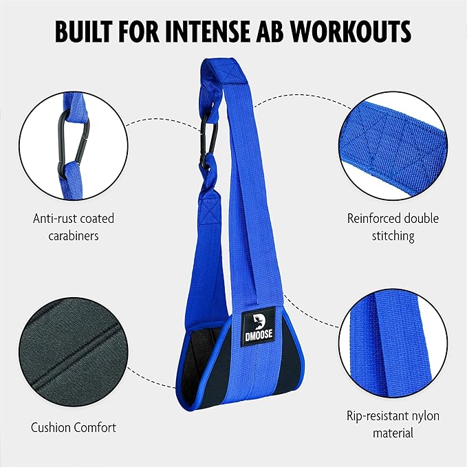 DMoose Fitness Hanging Ab Straps for Pull Up 2 Rust-Resistant