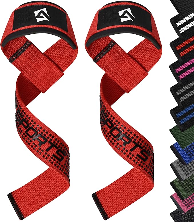 Lifting Wrist Straps for Weightlifting, Powerlifting & Deadlifts – 23” Neoprene Padded Cotton Straps for Strength Training & Gym Workouts - Maximum Grip Support for Men & Women
