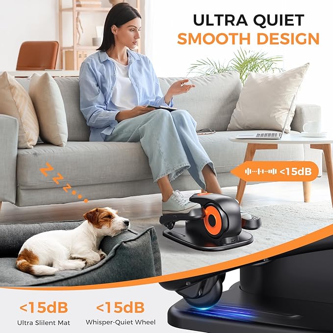 Under Desk Elliptical Machine, Ellipse Leg Exerciser for Seniors, Quiet and Portable Pedal Exerciser While Sitting, Elliptical Exercise Machine with Remote Control,12 Adjustable Speeds