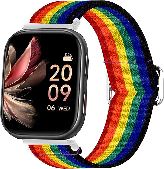 Compatible for FITVII Fitness Tracker Bands, 18mm, 20mm, 22mm Stretch Elastics Nylon Adjustable Replacement Strap Accessories