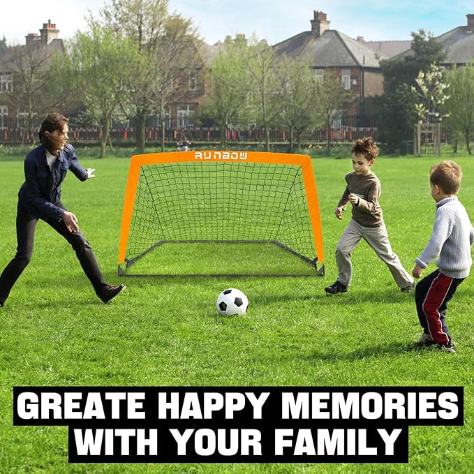 RUNBOW Portable Kids Soccer Goal for Backyard Set 2 Practice 6x4FT, 5x3FT, 5x3FT, 4x3FT 4x3FT Multiple