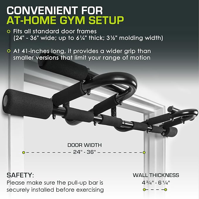 ProsourceFit Foldable Pull Up Bar/Doorway Trainer for Multi Use Fitness & Home Gym Exercise