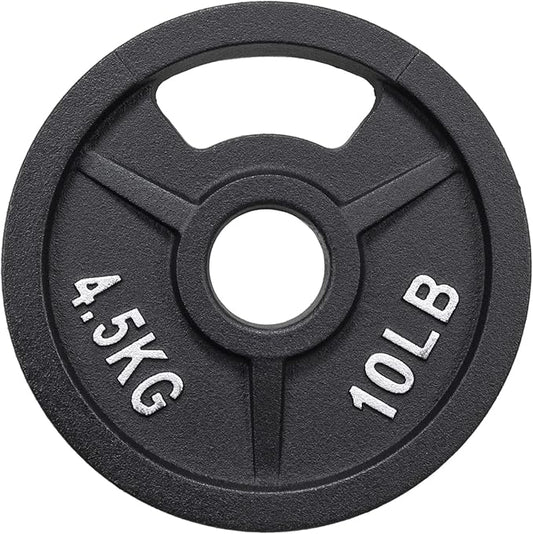 Signature Fitness Cast Iron Plate Weight Plate for Strength Training and Weightlifting, Olympic or Standard