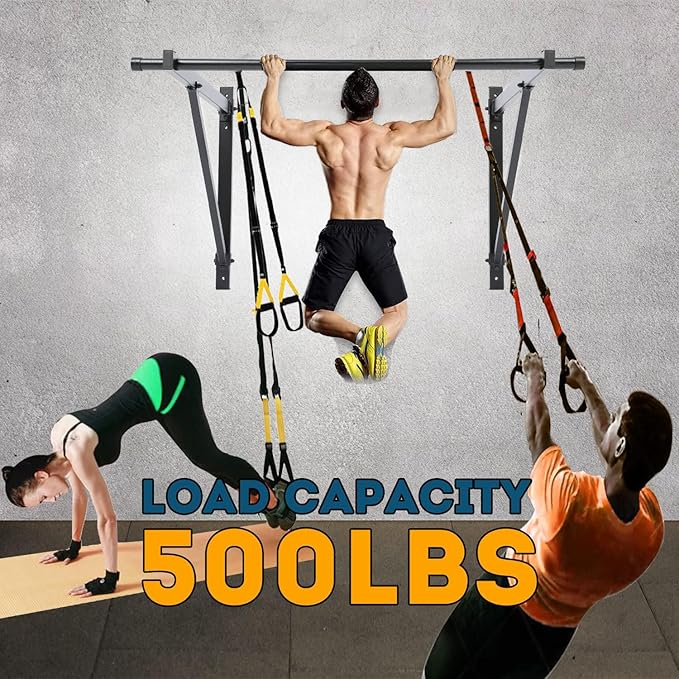 50'' Wall Mounted Chin Pull Up Bar Gym 500lbs