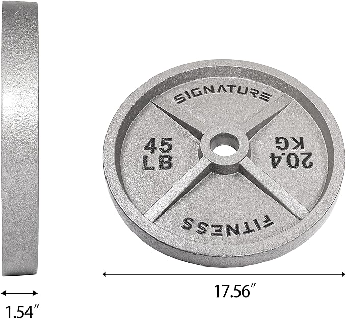 Signature Fitness Deep Dish 2-Inch Olympic Cast Iron
