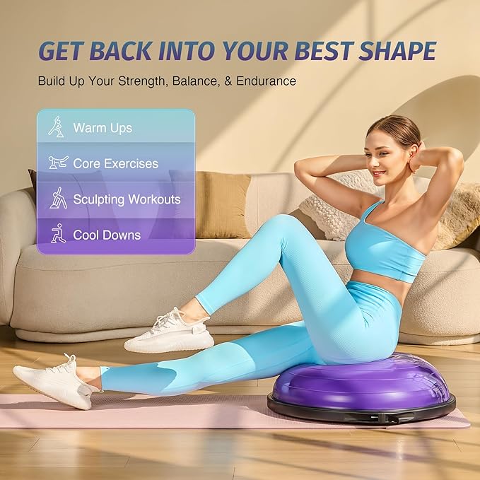ZELUS 25in. Balance Ball 1500lb Inflatable 2 Bands,