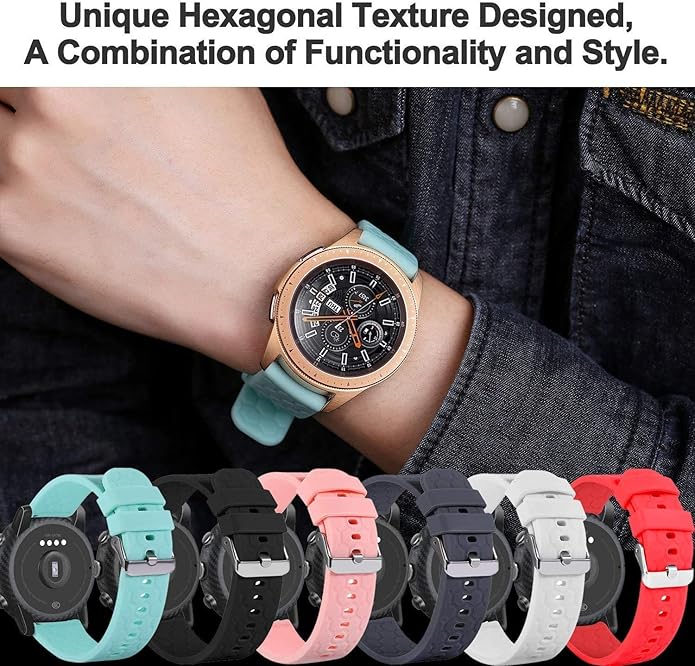 FitTurn 6PACK Silicone Quick Release Wristband Replacement Sports Straps Bracelet Watch Band Women Men Strap with Quick Release Pins for MASvvpi ip 68 Smart Watch for Women Men 2023 Fitness Tracker