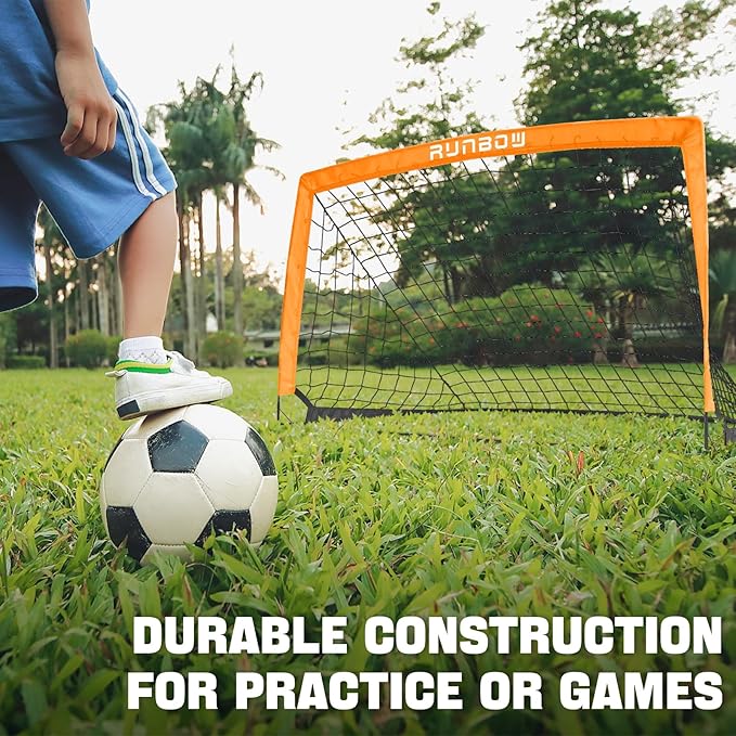 RUNBOW Portable Kids Soccer Goal for Backyard Set 2 Practice 6x4FT, 5x3FT, 5x3FT, 4x3FT 4x3FT Multiple