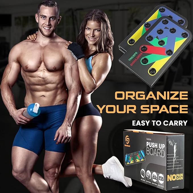 Push Up Board 9 in 1 with Adjustable Jump Rope | Push Up Board for Men & Women | Multi-functional Push Up Bar System | Perfect Pushup Board for Exercise | Strength Training Equipment | Skipping Rope