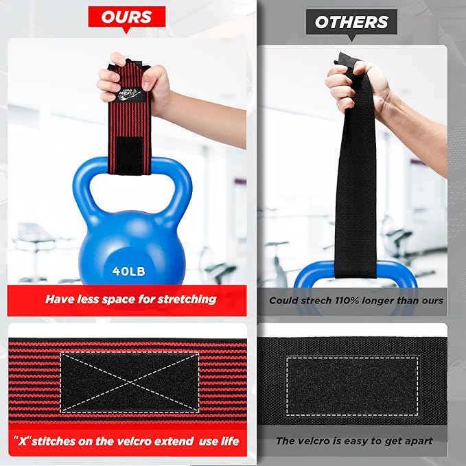 IPOW 18'' Professional Wrist Wraps for Weightlifting 2 Pack(IPF Approved), Heavy Duty Gym Wrist Straps for Working Out, Weight Lifting Wrist Brace for Men & Women, Wrist Support with Thumb Loop