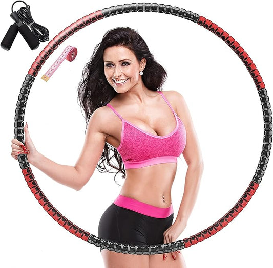 Weighted Fitness Hoop for Adults Kids Women 2lb ~ 5lb, 8 8 Detachable