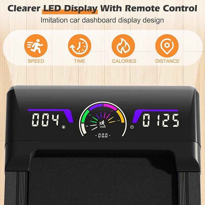 Walking Pad Treadmill with 9% 9-Level Auto Incline Compact Quiet Wide Under Desk Treadmill Incline Large LED Display Remote Control 300LB Capacity Wheel for Home Walking Running Jogging Machine