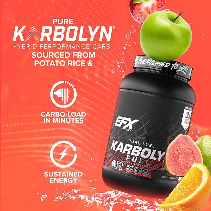 EFX Sports Karbolyn Fuel | Fast-Absorbing Carbohydrate Powder | Carb Load, Sustained Energy, Quick Recovery | Stimulant Free | 36 Servings (Fruit Punch)